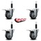 Service Caster 3.5'' Thermoplastic Rubber Swivel 1'' Expanding Stem Caster Set Total Lock Brake, 4PK SCC-EXTTL20S3514-TPRB-1-4 - alternate 2